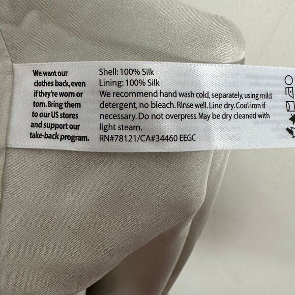 Eileen Fisher 100% Silk White Elastic Waist Pants Womens Size Large Straight - Picture 5 of 11